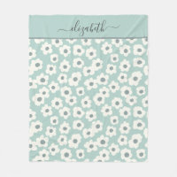 Monogramme de script Boho vert blanc gris floral 