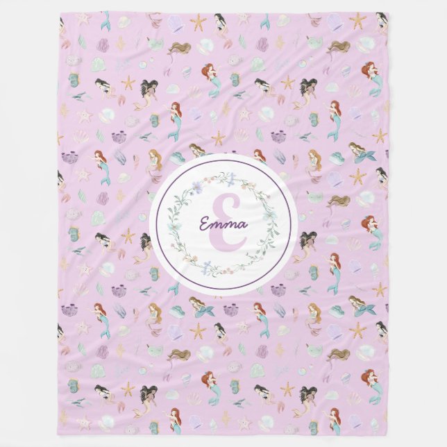 Couverture Polaire Monogramme de sirènes lunaires (Devant)