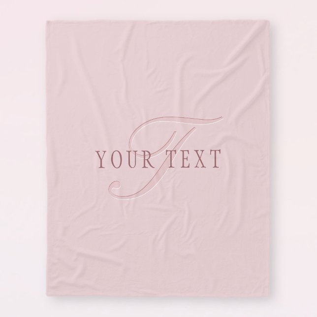 Couverture Polaire Monogramme élégant | Or Rose (Créateur téléchargé)