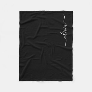 Couverture Polaire Monogramme Fille Noire Nom Moderne