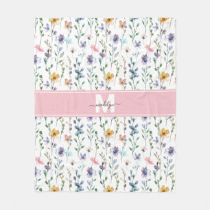 Couverture Polaire Monogramme Fleur Sauvage