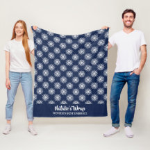 Monogramme flocon de neige de Noël bleu poussiéreu