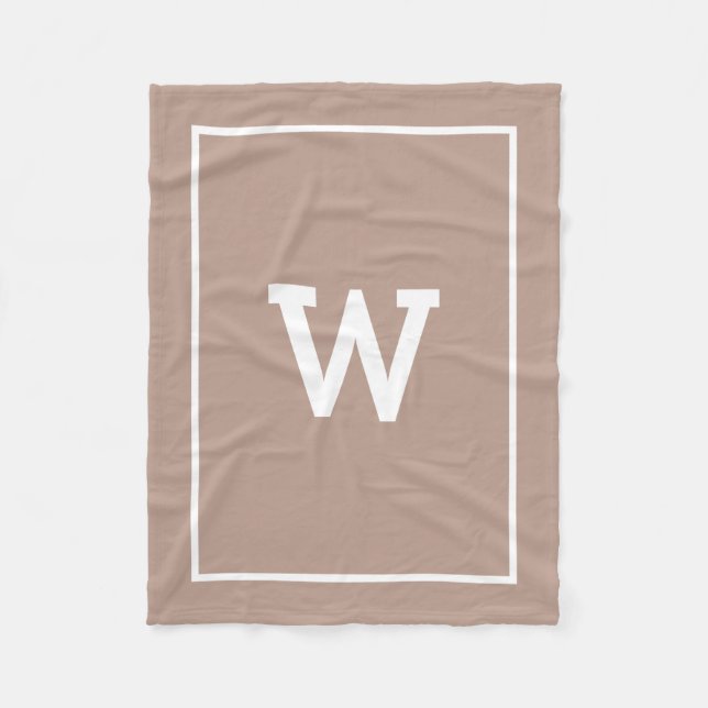 Couverture Polaire Monogramme initial de tons beiges simples (Devant)