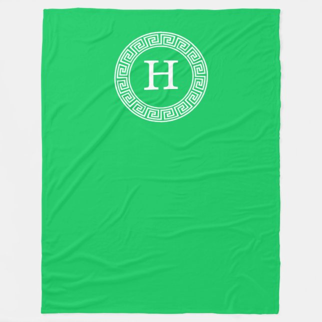 Couverture Polaire Monogramme initial du cadre à clé verte Emerald gr (Devant)
