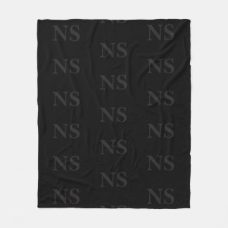 Couverture Polaire Monogramme initial élégant noir et gris