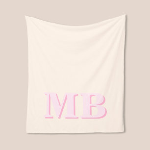 Couverture Polaire Monogramme initial minimaliste moderne