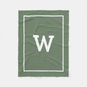 Couverture Polaire Monogramme initial vert simple