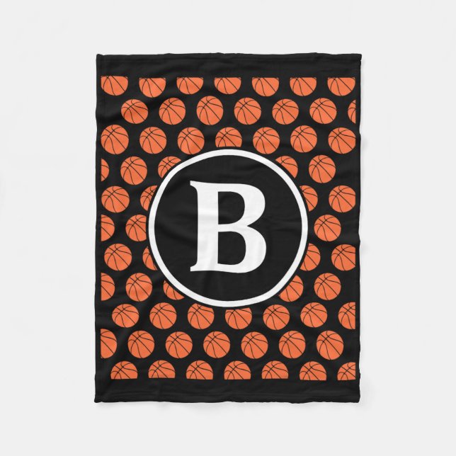 Couverture Polaire Monogramme Initiales Nom Lettre B Motif Sketll Spo (Devant)