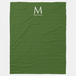 Couverture Polaire Monogramme Modèle initial Forêt personnalisée Vert