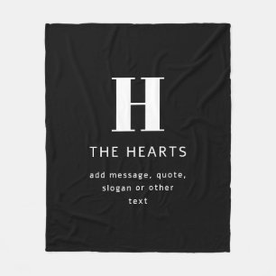 Couverture Polaire Monogramme moderne modifiable Nom et message Noi