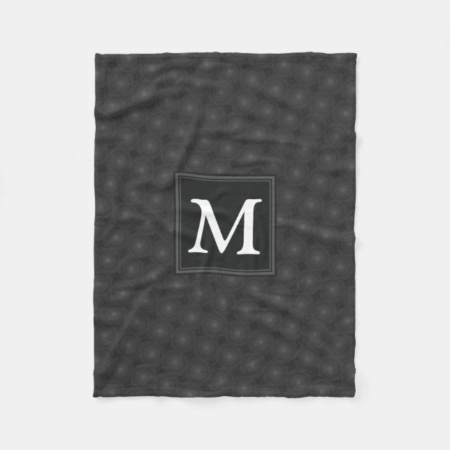 Couverture Polaire Monogramme motif des cercles de charbon (Devant)
