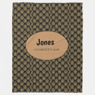 Couverture Polaire Monogramme noir Damas