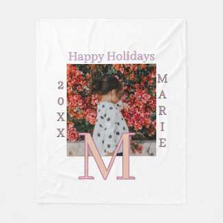 COUVERTURE POLAIRE MONOGRAMME NOM PHOTO ANNEE NOEL HOLI