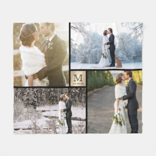 Couverture Polaire Monogramme or et noir 4 Mariage de collection phot