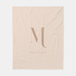 Couverture Polaire Monogramme personnalisé beige moderne