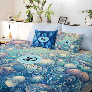 Couverture Polaire Monogramme personnalisé, Dreamy Bubble thème de l'