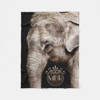 Couverture Polaire Monogramme photo éléphant