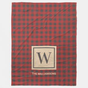 Couverture Polaire Monogramme Red Buffalo Plaid