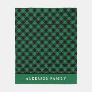 Couverture Polaire Monogramme Russe Green Black Buffalo Check