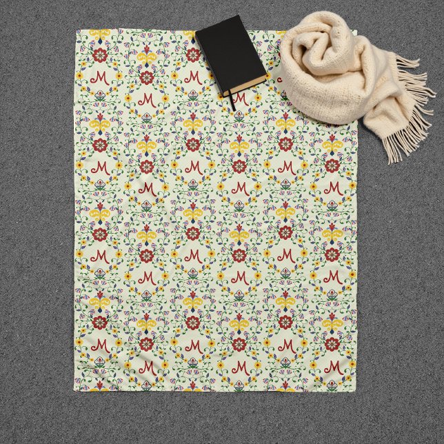 Couverture Polaire Monogramme scandinave Motif scandinave de roupie n (Créateur téléchargé)