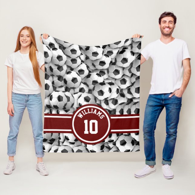 Couverture Polaire Monogramme Soccer Ball Sport Football Personnalisé (En situation)