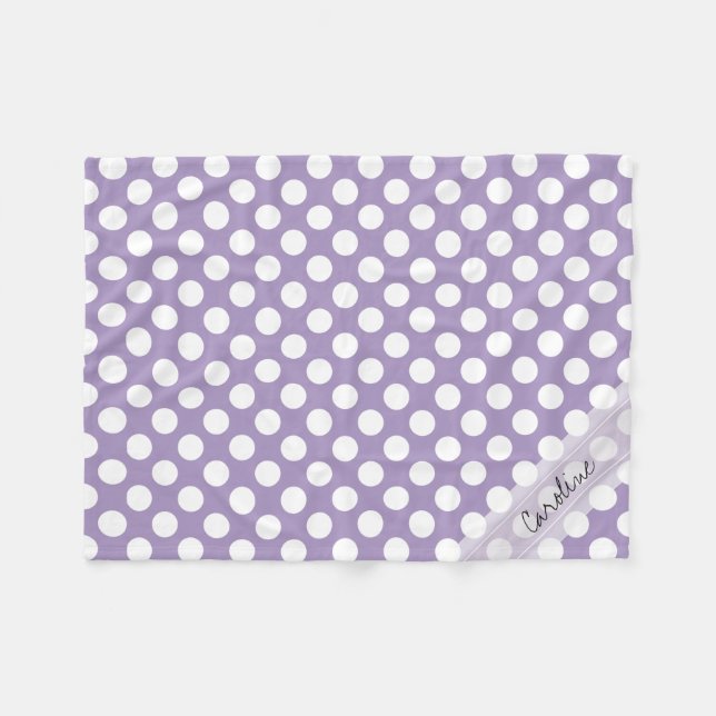 Couverture Polaire Monogramme violet blanc tendance Motif de point Po (Devant (Horizontal))