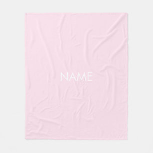 Couverture Polaire Monographie de nom personnalisé minimaliste rose p