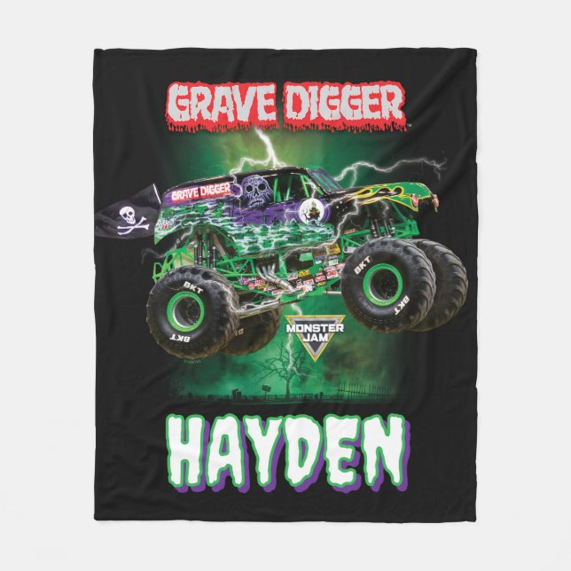 Couverture Polaire Monster Jam Grave Digger - Personnalisé (Devant)