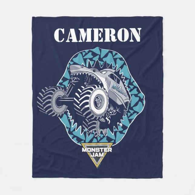 Couverture Polaire Monster Jam Megalodon - Personnalisé (Devant)