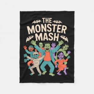Couverture Polaire Monster Mash Halloween Dance Party mignonne Retro