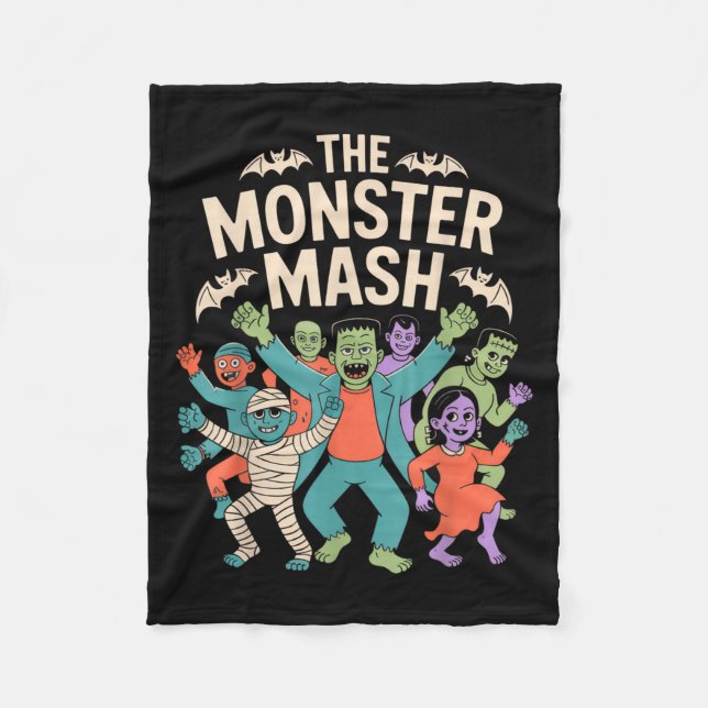 Couverture Polaire Monster Mash Halloween Dance Party mignonne Retro (Devant)