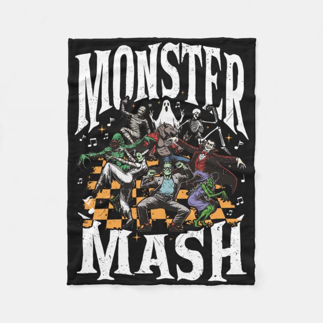 Couverture Polaire Monster Mash Retro Halloween Funny Monster Éffraya (Devant)