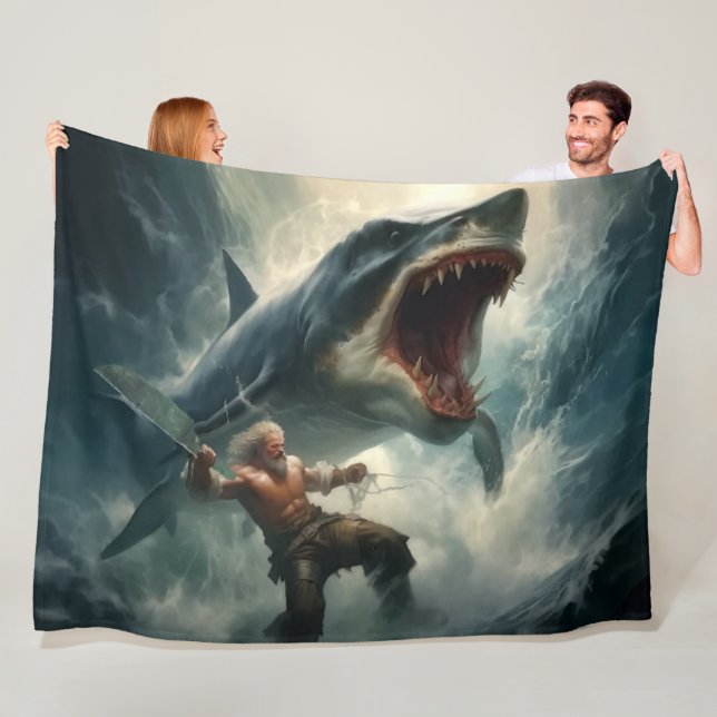 COUVERTURE POLAIRE MONSTER SHARK (En situation)