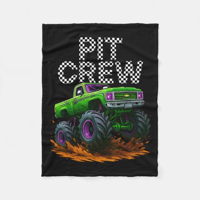 Couverture Polaire Monster Truck T Crew Family Matching Birthday Part (Devant)