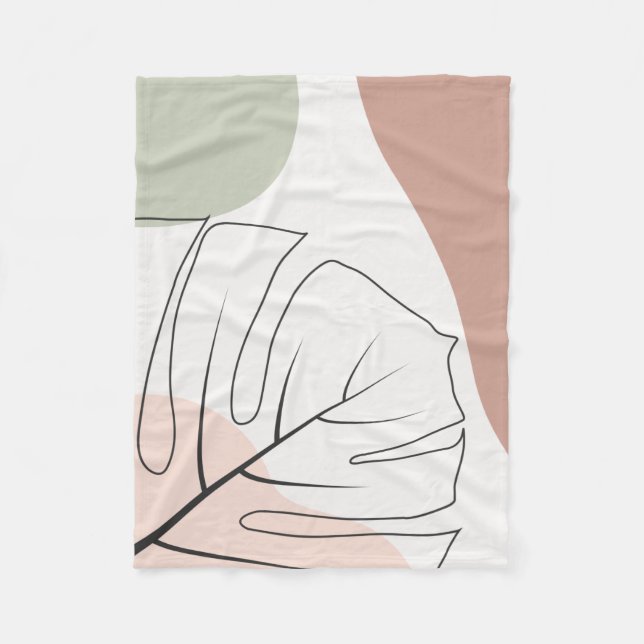 Couverture Polaire Monstera minimaliste (Devant)