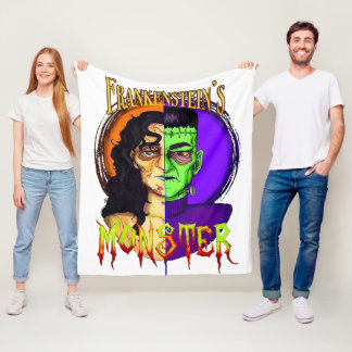 Couverture Polaire Monstre de Frankenstein - Classic Horror Throw Bla
