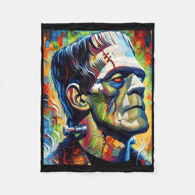Couverture Polaire Monstre Frankenstein Et Halloween Mariée Correspon (Devant)