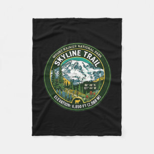 Couverture Polaire Mont rainier parc national sentier skyline vintage