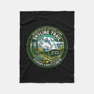 Couverture Polaire Mont rainier parc national sentier skyline vintage