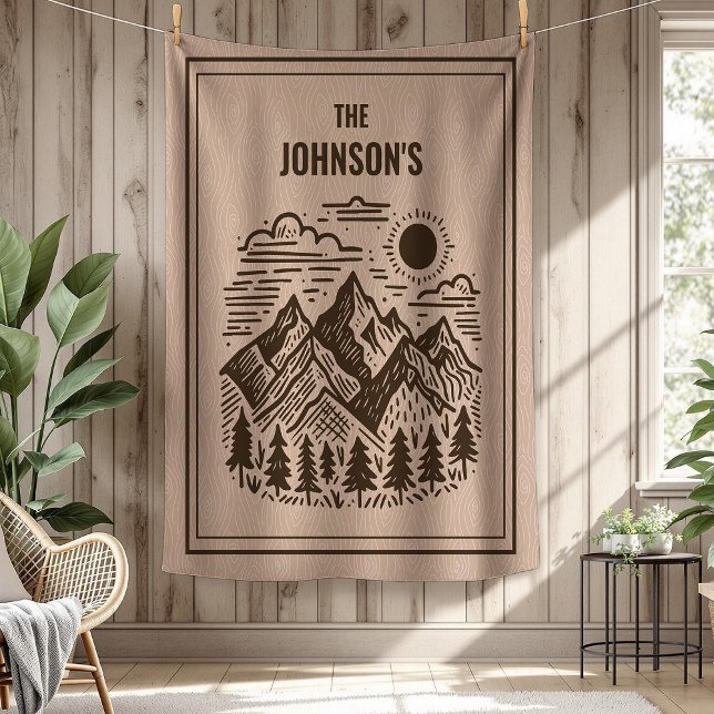 Couverture Polaire Montagnes Modernes Rustiques Personnalisé (Modern Rustic Mountains Blanket)