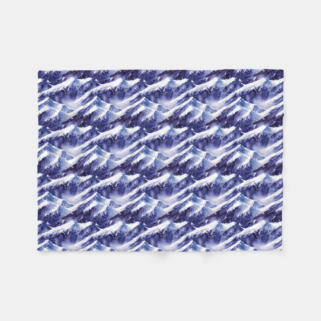 Couverture Polaire Montagnes neigeuses hiver (Devant (Horizontal))