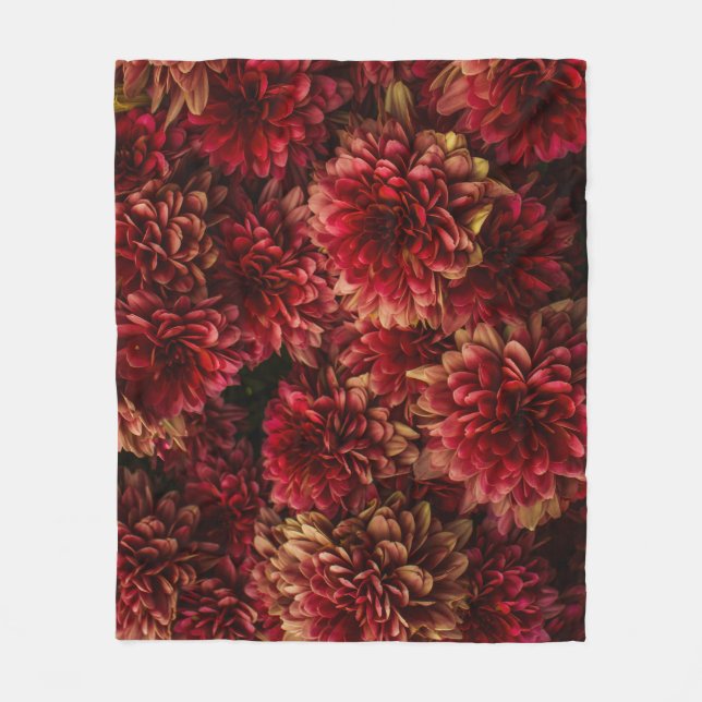 Couverture Polaire Moody Dahlia Fleurs Texture foncée (Devant)