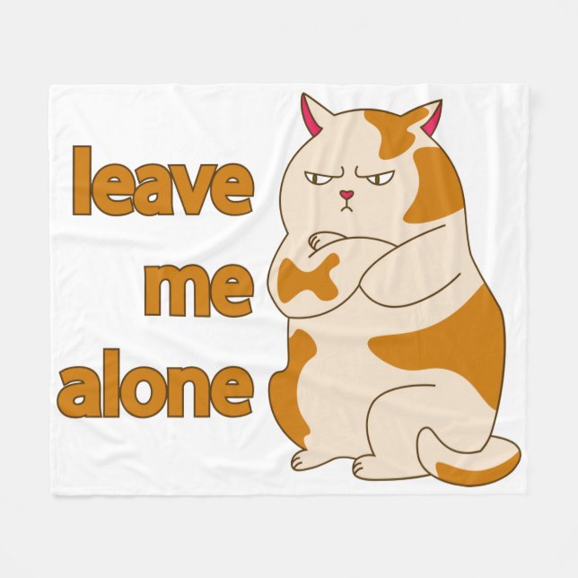 Couverture Polaire Moody fat cat leave me alone (Devant (Horizontal))