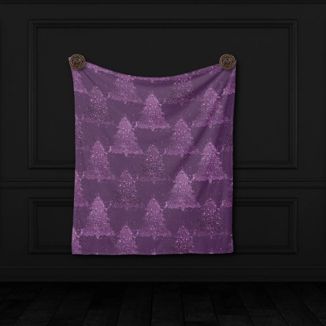 Couverture Polaire Moody Tree Motif | Noel profond pourpre de prune (Créateur téléchargé)