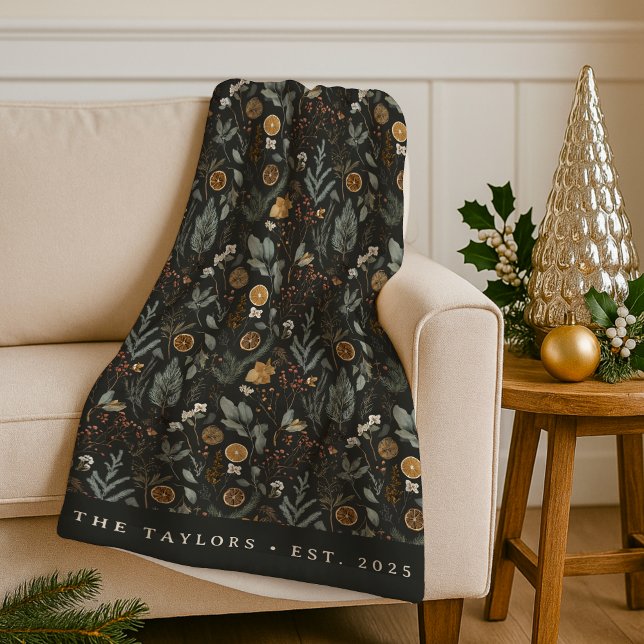 Couverture Polaire Moody Winter Botanical Personnalisé (Créateur téléchargé)