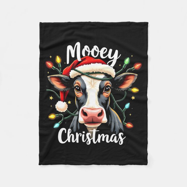 Couverture Polaire Mooey Christmas Funny Xmas Cow Cattle Lovers  (Devant)