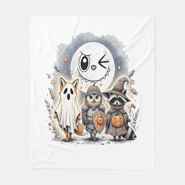 Couverture Polaire Moon Knight Raccoon Halloween (Devant)
