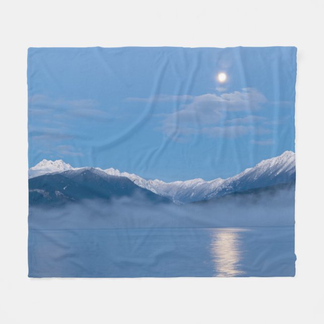 Couverture Polaire Moon Setting | Seabeck, Washington (Devant (Horizontal))
