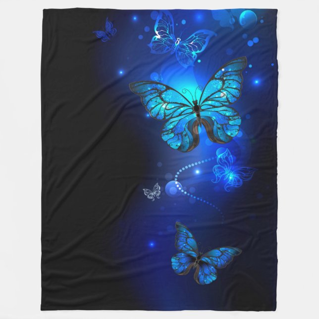 Couverture Polaire Morpho Butterfly in the Dark Background (Devant)