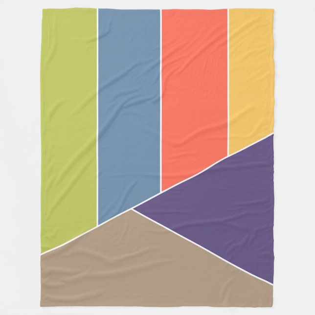 Couverture Polaire MOSAIC rayures triangles couleur I + vos idées (Devant)